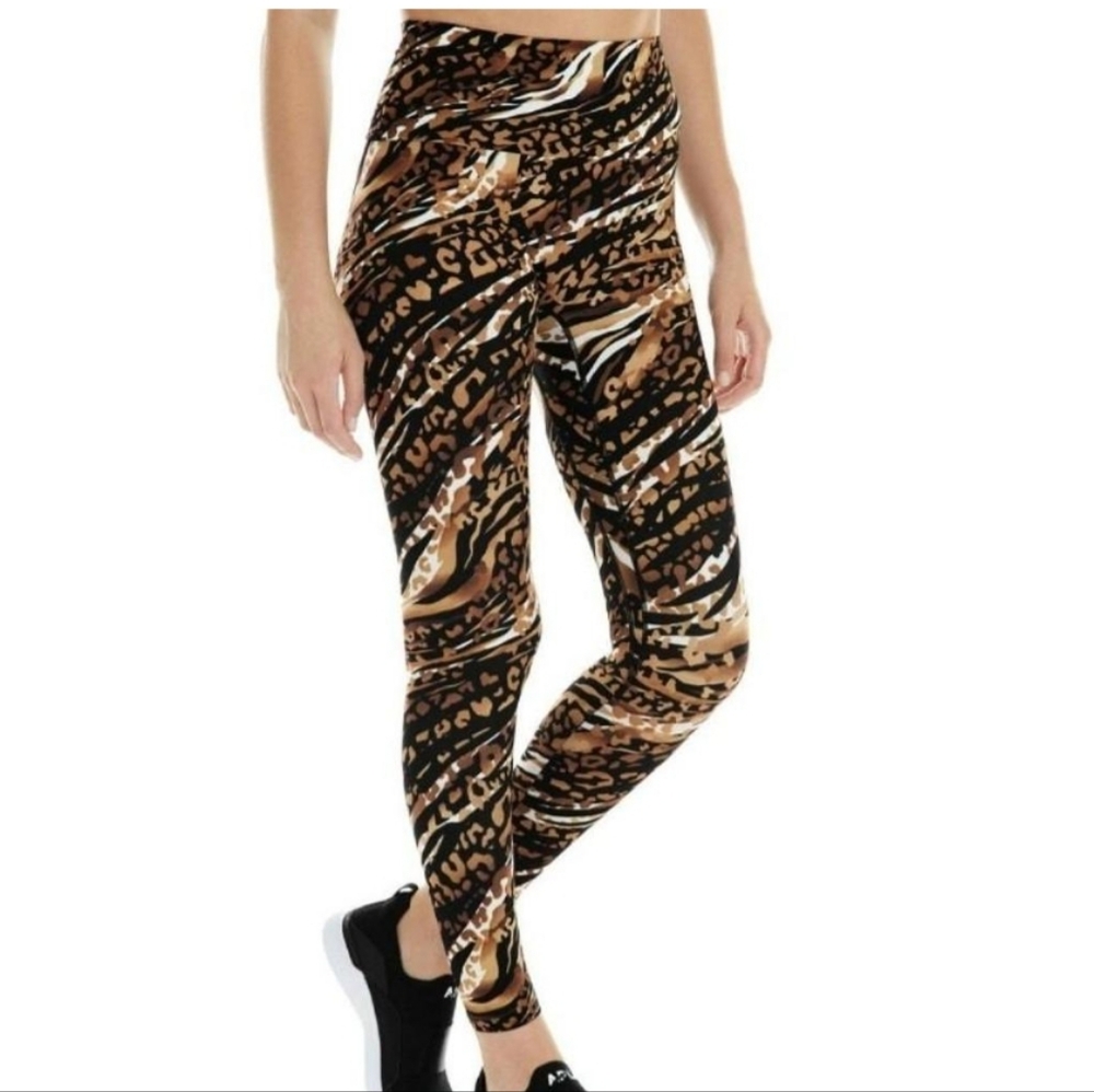 K-DEER Safari Print Sneaker Length Leggings with pockets